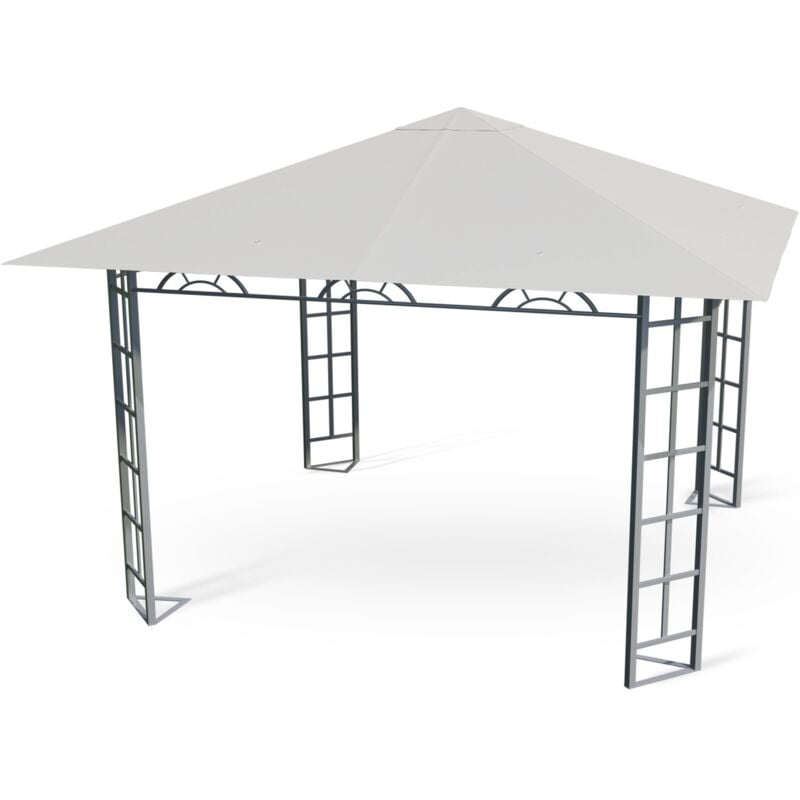 Pavillon de jardin beige, tente 3x3m Plonos 4932