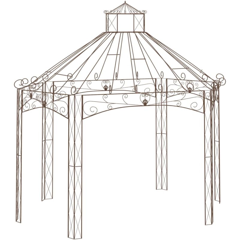 Pavillon de jardin Marron antique 400x258x378 cm Fer vidaXL