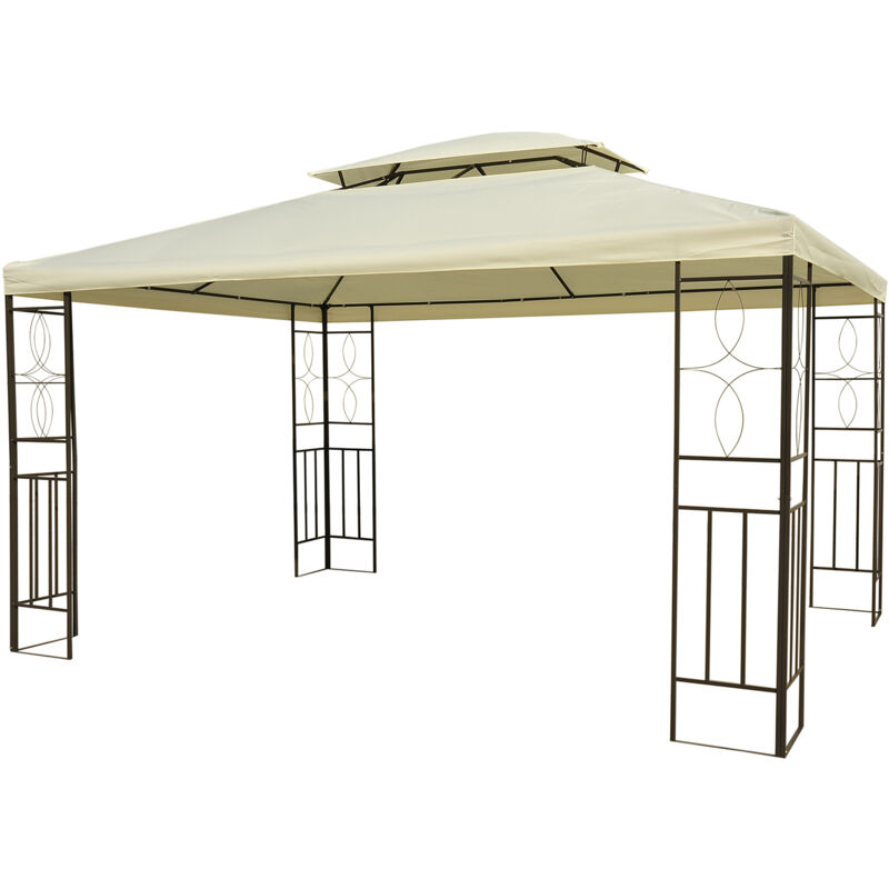 Pavillon de jardin tonnelle tente de fête 4 x 3 m crème
