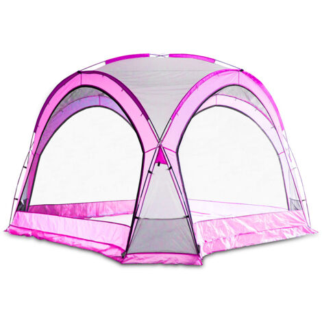 Pavillon Dome Festzelt Partyzelt 3,4x3,4m Garten Pavillion Gartenzelt Bierzelt Dach (Pink)