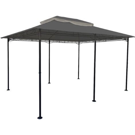 Pavillon Ersatzdach Cape Town - anthrazit / 400 x 300 cm - Garten Pavillondach mit Kaminabzug