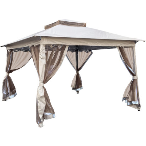Pavillon Gartenpavillion Pergola Metall Outdoor Kleopatra 335x335x270cm faltbar