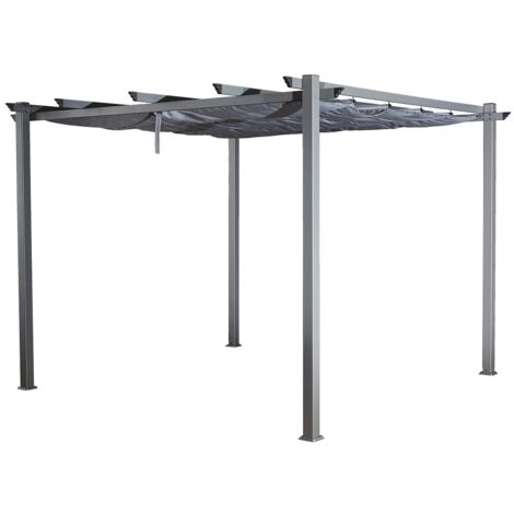 Pavillon Gartenpavillon 3x4m Luxor anthrazit aus Aluminium UV-Schutz wasserabweisende Überdachung
