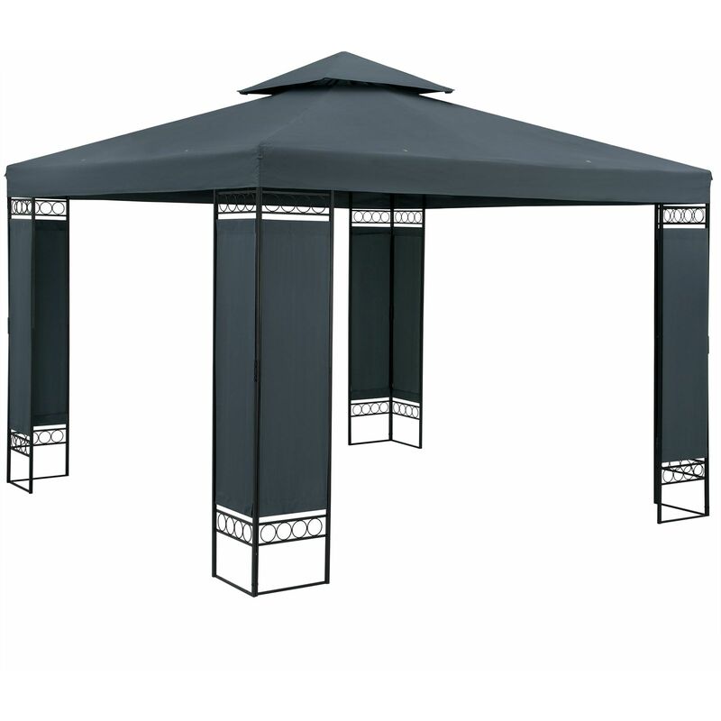Casaria Pavillon Gartenzelt Gartenpavillon Lorca 3x3m Metall Wasserabweisend Luxus Anthrazit
