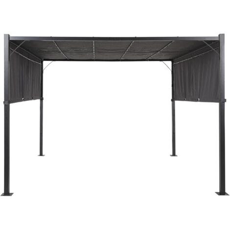 Pavillon LED PARGA Metall 310 cm 310 cm Dunkelgrau