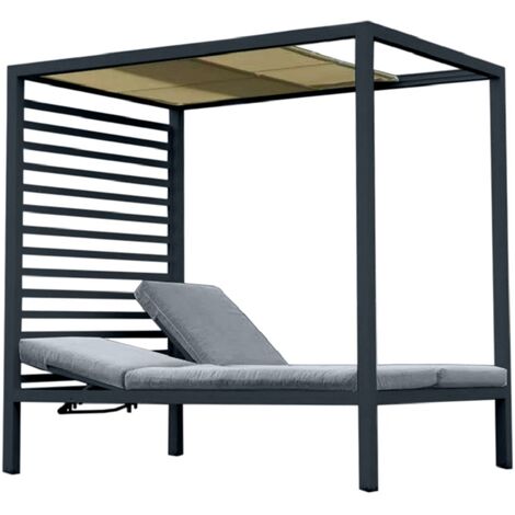 Pavillon Liegepavillon Gartenpavillon 2,1x 1,49m Baccaro weiß UV-Schutz Sonnenschutz für Terrasse
