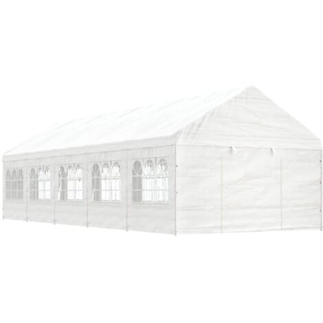 Pavillon mit Dach Weiß 11,15x4,08x3,22 m Polyethylen vidaXL