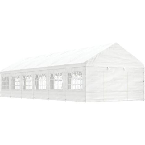 Pavillon mit Dach Weiß 13,38x4,08x3,22 m Polyethylen vidaXL