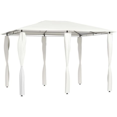 Pavillon mit Pfostenabdeckungen 3x4x2,6 m Creme 160 g/m² vidaXL