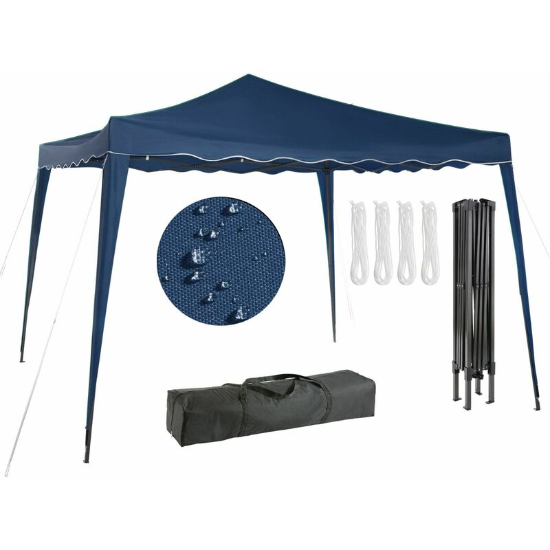 Arebos Pavillon pliable Tente de réception 3x3m bleu - Blau