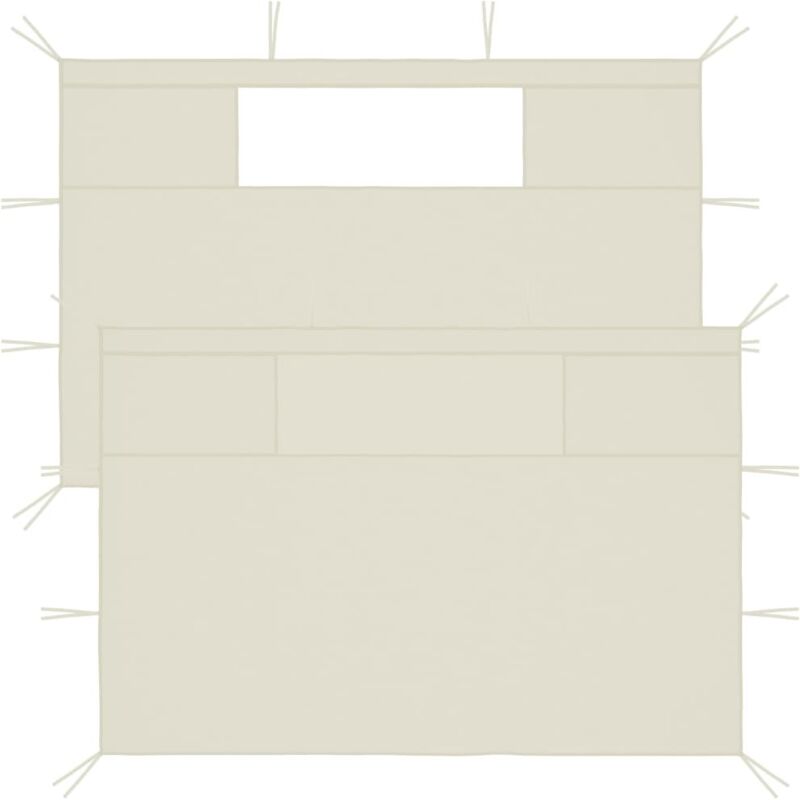 Vidaxl Pavillon-seitenwände Mit Fenstern 2 Stk. Creme