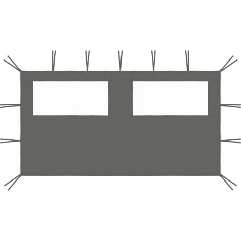 Pavillon-Seitenwand mit Fenstern 4x2 m Anthrazit