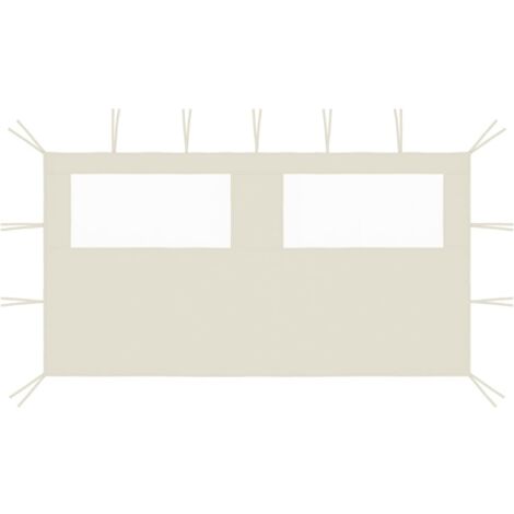 Pavillon-Seitenwand mit Fenstern 4x2 m Creme