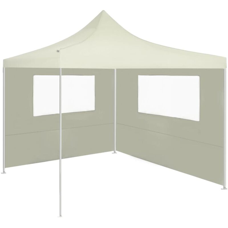 Pavillon-seitenwand Mit Fenstern 4x2 M Creme Vidaxl