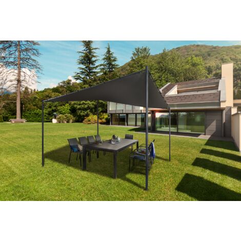 CAZEBOO Pavillon Sonnensegel CALA 3,5x3,5m Anthrazitgrau