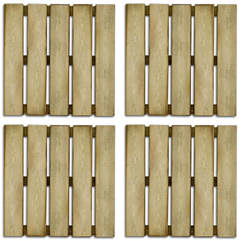 Pavimentazione da Esterno 4 Pezzi 50x50 cm in Legno Impregnato