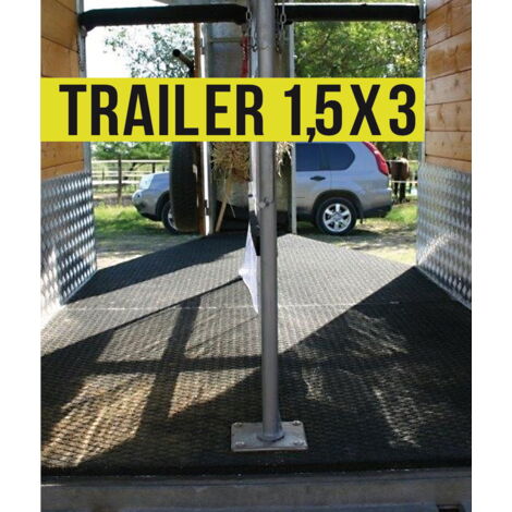 Pavimentazione in gomma ECOHORSE per 1 TRAILER o CARRELLO 1,5x3 – colore NERO: Pavimentazione in gomma ECOPLUS per TRAILER o CARRELLO di dimensione 1,5x3m