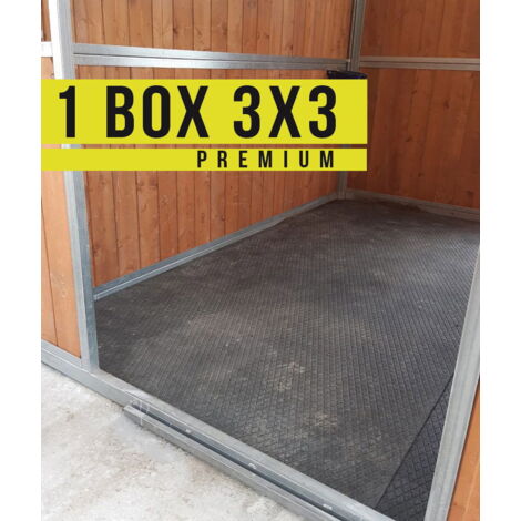 Pavimentazione in gomma ECOHORSE PREMIUM per 1 BOX 3x3 – colore NERO: Pavimentazione in gomma ECOPLUS PREMIUM per 1 BOX di dimensione 3x3m