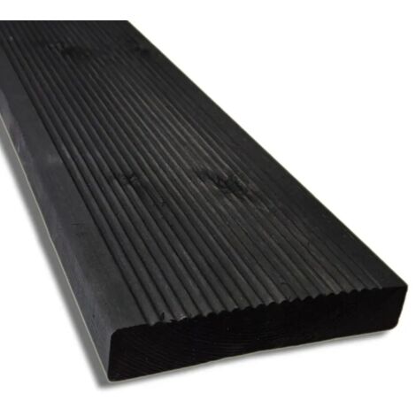 Pavimento Antiscivolo in Pino Massello Nordico, da 300 cm - Nero