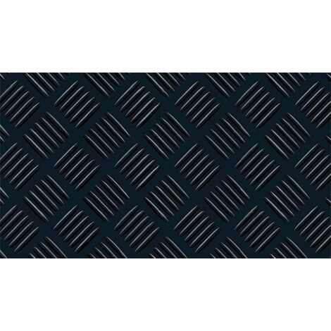 PAVIMENTO CHECKER CAUCHO NEGRO 3MM - 1,2X10 M