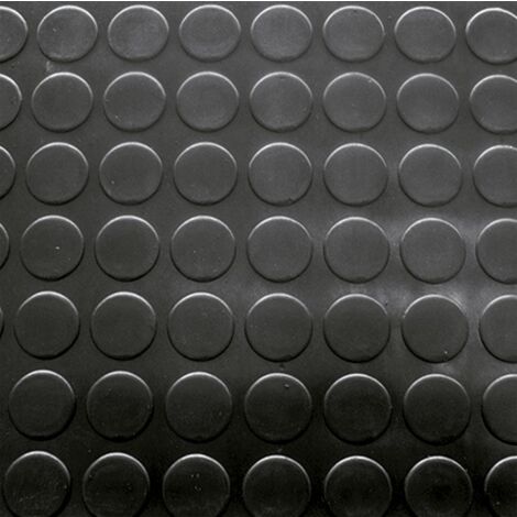 PAVIMENTO CIRCULOS CAUCHO NEGRO 3MM - 1X10 M