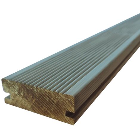 Pavimento in legno da esterno decking pino impregnato in autoclave mm 32x90x2550