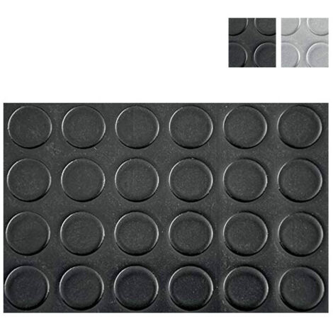 Pavimento in PVC a Bollo, Spessore 1,0 mm, Altezza 100 cm, Lunghezza 25 m, Colore Nero
