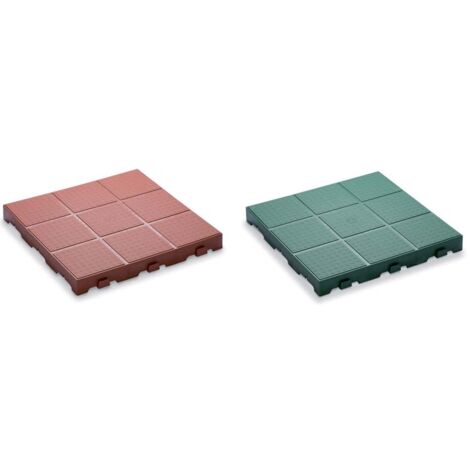 Pavimento in pvc chiuso, 40x40xh.4 cm, rosso
