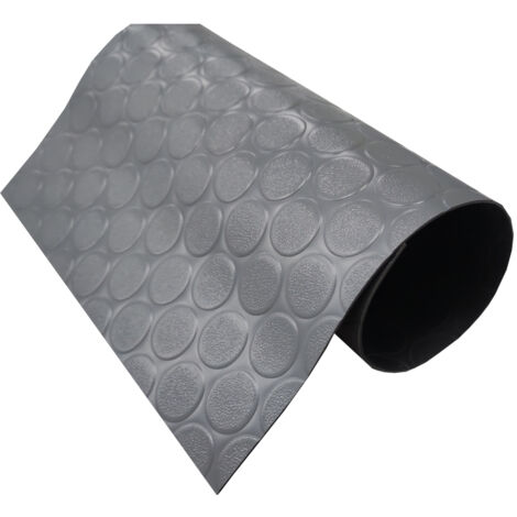 COMERCIAL CANDELA FELPUDOS Y ALFOMBRAS Revestimiento De PVC Suelo De Goma Industrial Multiusos Diseño Círculos 1mm Gris 140x1000cm