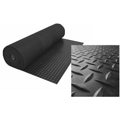 Pavimento in PVC per pavimento in gomma Diamond Design 1mm nero 140x100cm