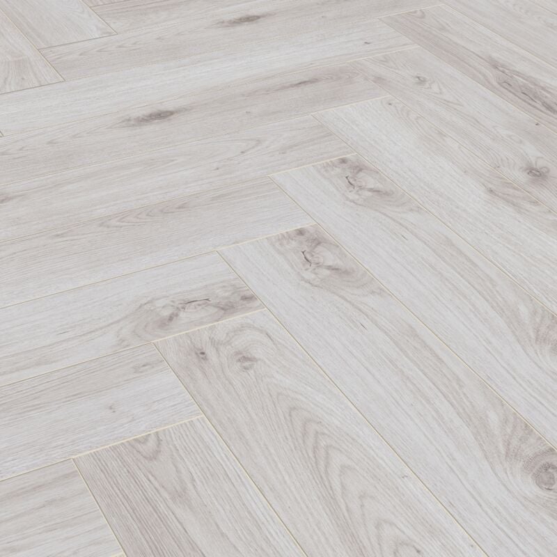 Pavimento laminato herringbone rovere bianco bordeaux - conf. da 1,238 mq