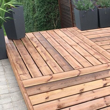 Pavimento modulare in legno per giardino e terrazzo 100 x 100 cm