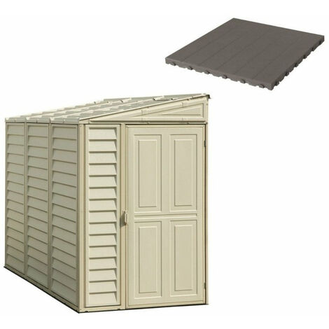 Pavimento per Casetta Box da Giardino 122x240x188 cm in Plastica Grigio