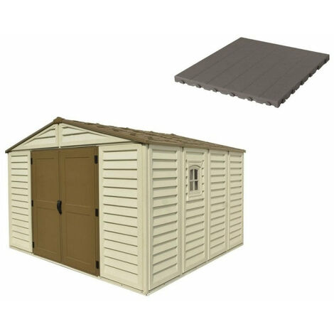 Pavimento per Casetta Box da Giardino 325x319x233 cm in Plastica Grigio
