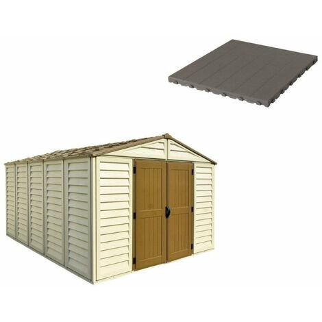 Pavimento per Casetta Box da Giardino 325x398x233 cm in Plastica Grigio