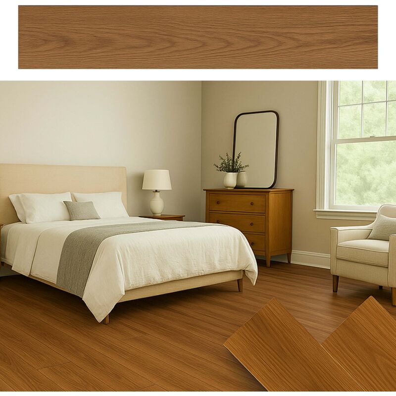 Pavimento PVC Adesivo Effetto Quercia Scura 2mq