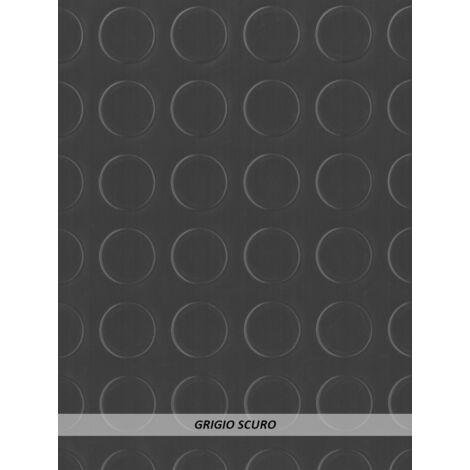PAVIMENTO PVC BULLONATO COPRIPAVIMENTO 1MTX25MT GRIGIO SCURO -ROTOLO