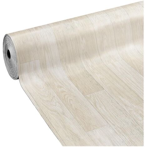 Pavimento Pvc Rivestimento Rotolo Vinile 31 Misure Design Legno Chiaro Beige Bianco Dis C - 100x50 cm