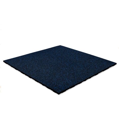Pavimento sportivo 'FIFTEEN' - 100x100 cm - 20 mm - Blu EPDM / Nero SBR