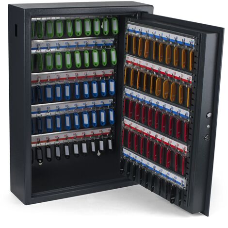 Pavo 8056019 High Security Armadietto di Sicurezza per Chiavi con Chiusura Elettrica, con 100 Gancetti, Grigio Scuro