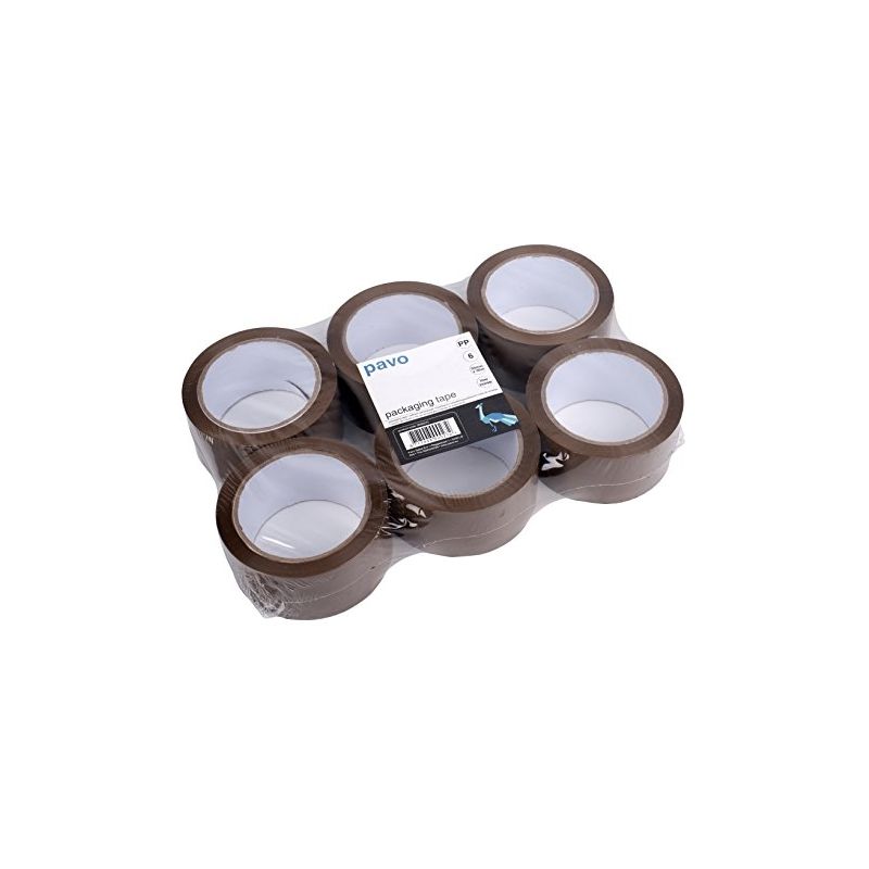 Pavo - lot de 6 rubans adhésifs d'emballage havane