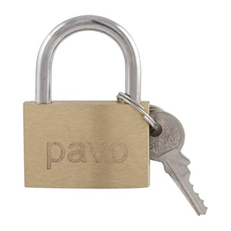 PAVO PREMIUM CADENAS EN LAITON AVEC 3 CLÉS-EN ALUMINIUM-DIMENSIONS : 40 MM - 8037292