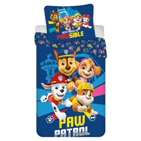 PAW Patrol Bettwäsche-Set Poly-Baumwolle 140x200 cm Bettbezug + 65x65 cm Kissenbezug