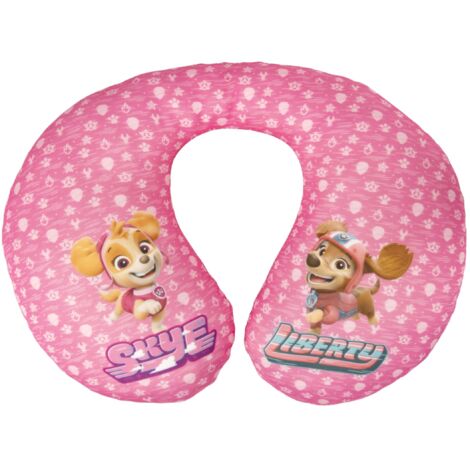 Paw Patrol Cuscino da Collo Bambina con i Personaggi Skye e Liberty. Perfetto per i Viaggi. Extra Confortevole e Lavabile