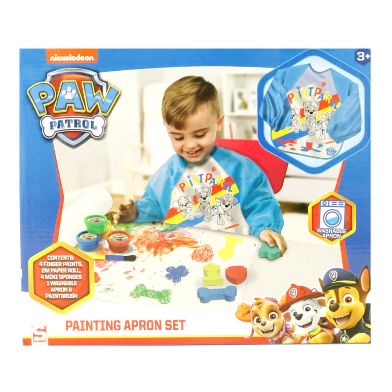 Kit de peinture au doigt Paw Patrol avec tablier bleu