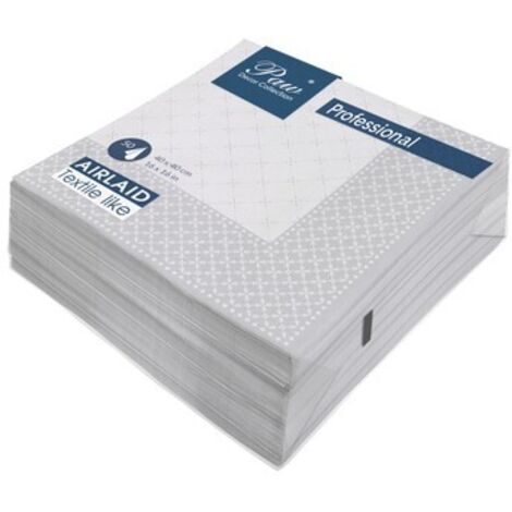 PAW Professional Dinner Serviette Subtle Grid Silber, 1-lagige Servietten 40x40cm 1/4-Falz, 50 Stück pro Packung. Hergestellt aus AIRLAID