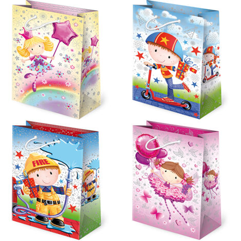PAW SC - Sacchetti regalo per bambini, 10 pezzi, 16x24x7,5cm