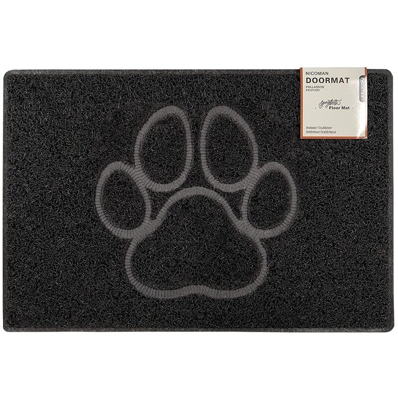 Paw Small Embossed Doormat in Black - size Small (60*40cm) - color Black - Black