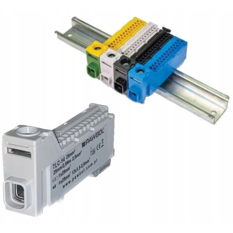 Pawbol  Barrette de connexion TH35 - 14/SZ - Grise - Haute qualité - Sécurisée et durable