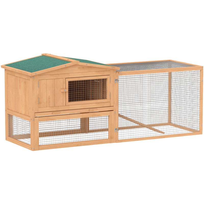 pawhut 2 story rabbit hutch